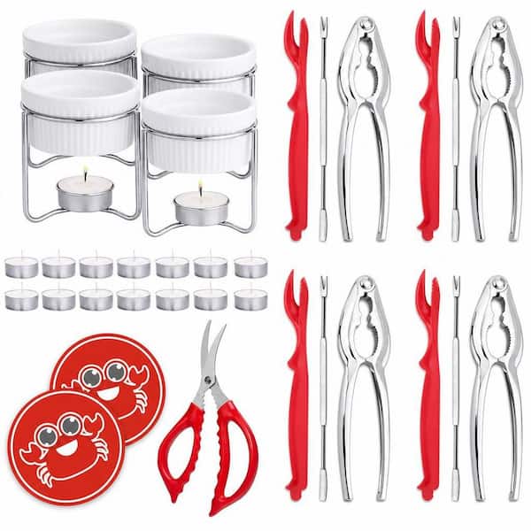 33-Piece Seafood Tools Set with Crab Crackers, Crab Forks, Crab Grabbers, Lobster Shellers, Seafood Scissors and More