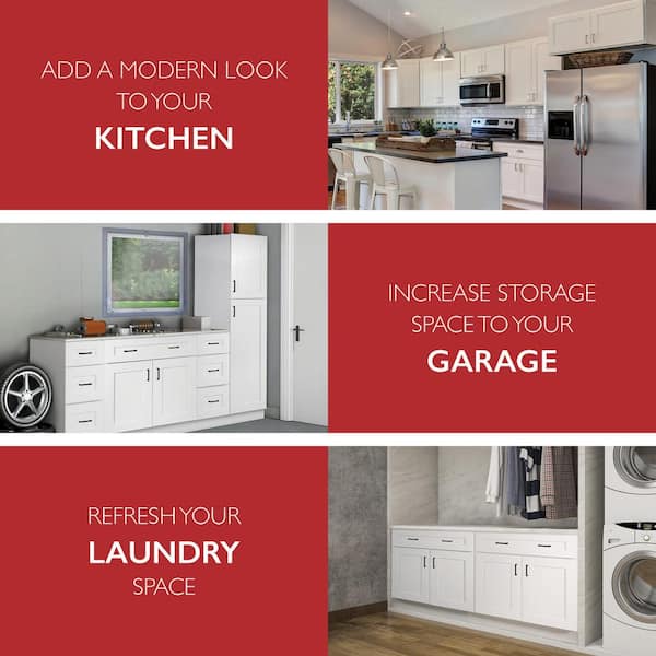 Design House Brookings Solid Wood Assembled Shaker 42 in. x 34.5 in. x 24 in. 2 Door Sink Base Kitchen Cabinet SB42 in White