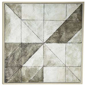 White Canvas Contemporary Wall Art 39 in. x 39 in.