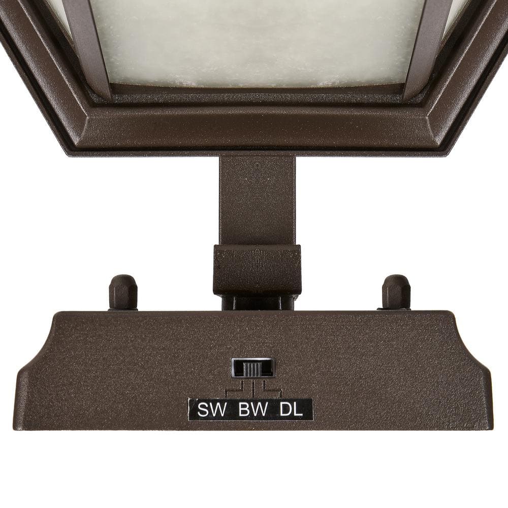 Bronze Matte Outdoor LED Lantern Sconce with Frosted Glass