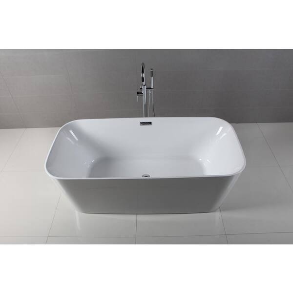 Dyconn Lyon 59 in. Acrylic Flatbottom Non-Whirlpool Bathtub in