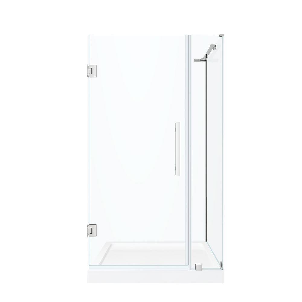 Endless Tampa-Pro 36'' Chrome Frameless Corner Shower Kit with Acrylic Base