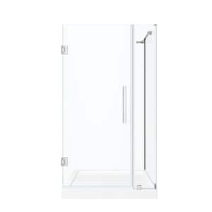 Tampa-Pro 38 in. L x 36 in. W x 75 in. H Corner Shower Kit w/Pivot Frameless Shower Door in Chrome and Shower Pan