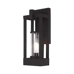 Ardenwood 16 in. 1-Light Black Outdoor Hardwired Wall Lantern Sconce with No Bulbs Included