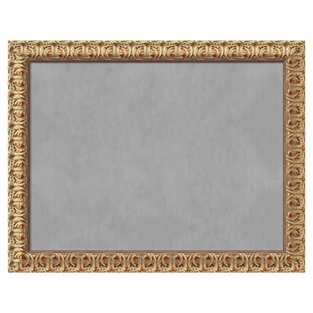 Florentine Gold Framed Grey Magnetic Memo Board 24x18