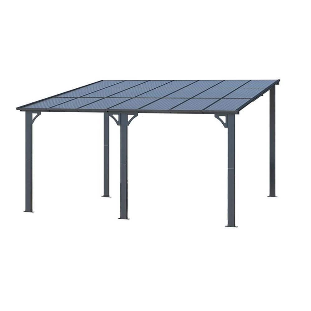 12 ft. x 14 ft. Black Rectangle Gazebo with Hardtop Aluminum Roof price history on PriceWatchPro