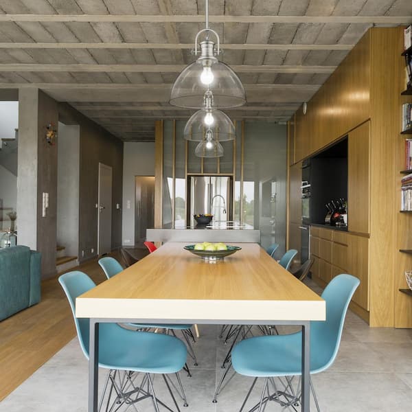 Hines 1-Light Pewter Pendant with Seeded Glass