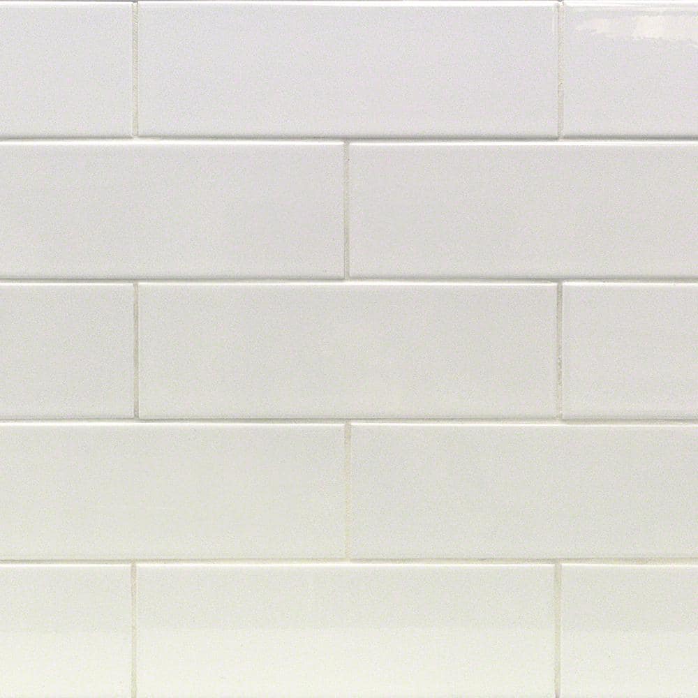 Primary White 4" x 12" Polished Ceramic Subway Tile