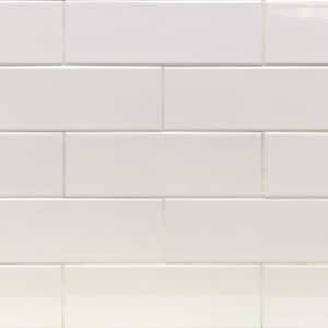 Essential White 3 in. x 6 in. x 6 mm Polished Ceramic Wall Subway Tile (11.73 sq. ft./case)
