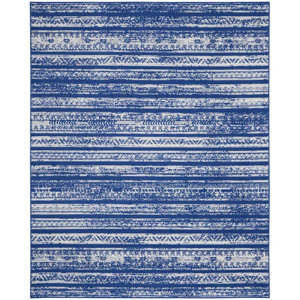 Nourison Whimsicle Navy Ivory 9 ft. x 12 ft. Abstract Contemporary Area Rug