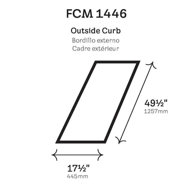 14-1/2 in. x 46-1/2 in. Fixed Curb-Mount Skylight with Laminated Low-E3 Glass