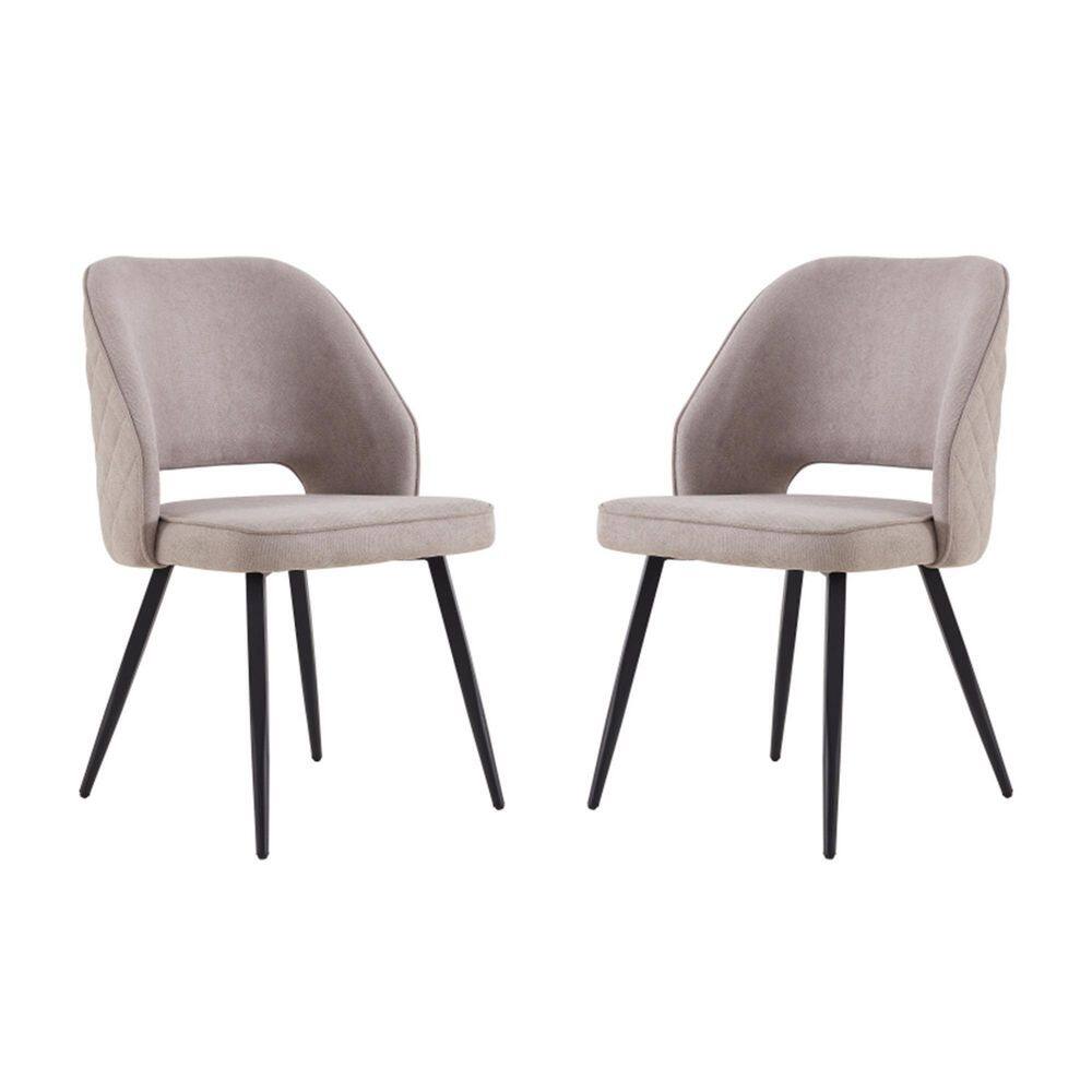 Grey Dining Chairs Fabric Accent Chair Living Room Leisure Chairs