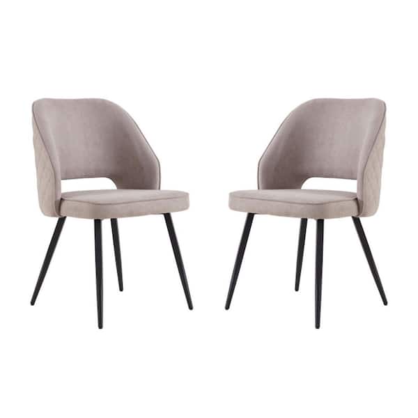 Grey Dining Chairs Fabric Accent Chair Living Room Leisure Chairs Upholstered Side Chair with