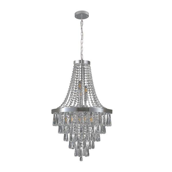 Modland Light Pro 11-Light Chrome Crystal Large Luxury Chandelier for Living Room Dining Room with No Bulbs Included
