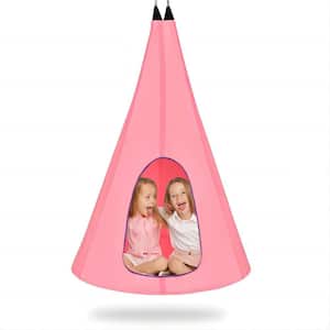 1.8 ft. Hammock Chair, Hanging Rope Swing, Kids Nest Swing Chair Hanging Hammock Seat for Indoor and Outdoor in Pink