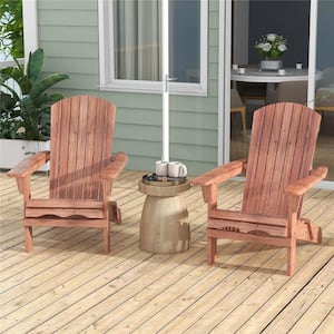 Brown Folding Wood Adirondack Chair (1-Pack)