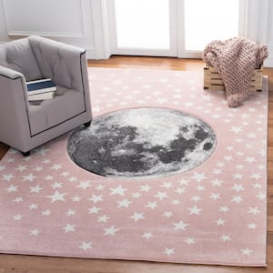 Carousel Kids Pink/Gray Doormat 3 ft. x 5 ft. Star Galaxy Area Rug