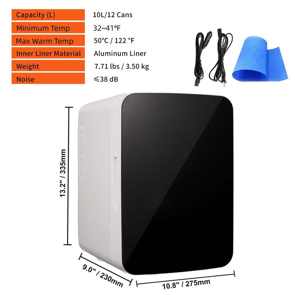 Compact Black 10L Smart Mini Fridge with Dual Modes