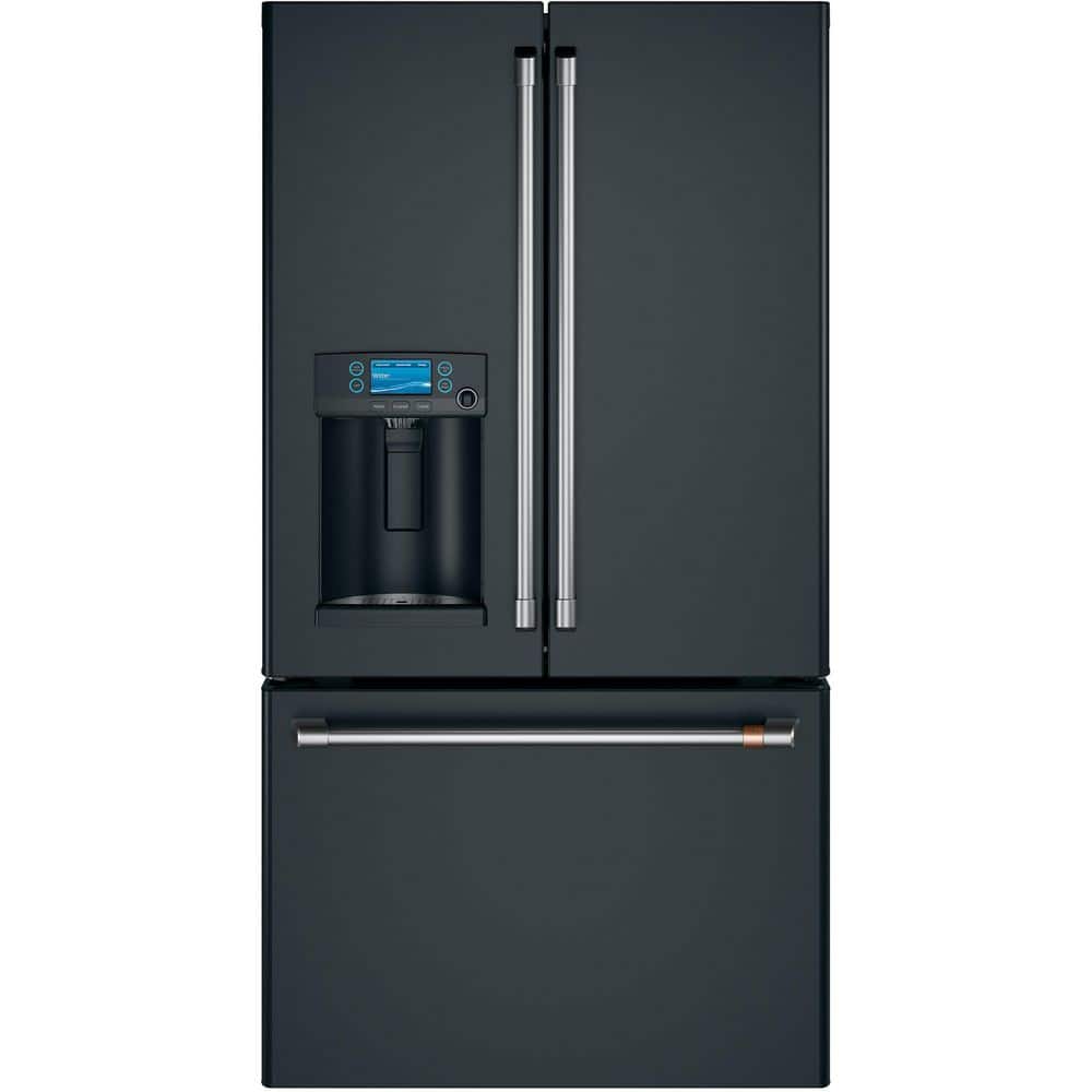 Matte Black Smart French Door Refrigerator with Hot Water Dispenser