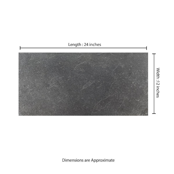 MSI Montauk Black 12 in. x 24 in. Gauged Slate Floor and Wall Tile