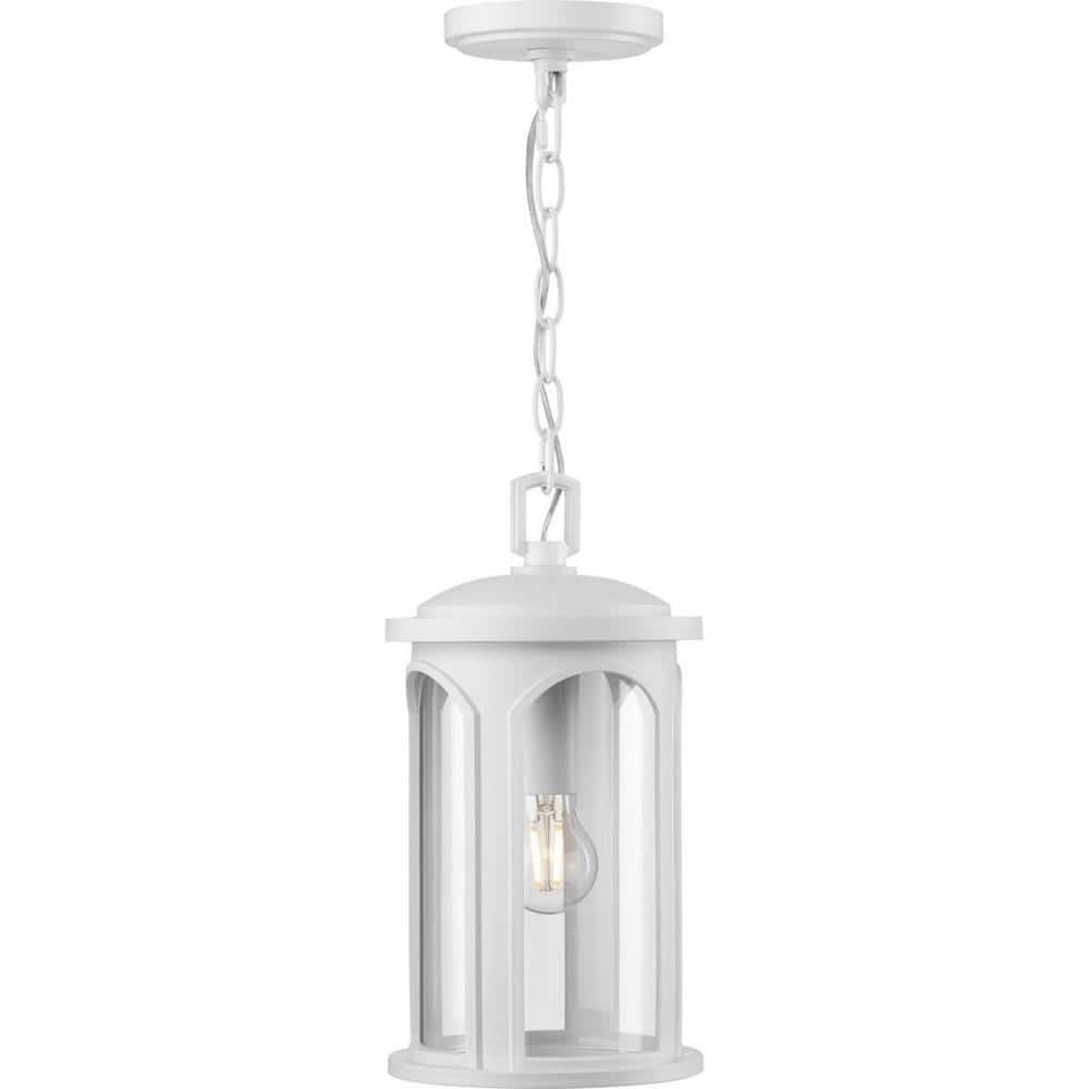 Satin White Glass Outdoor Hanging Lantern Light