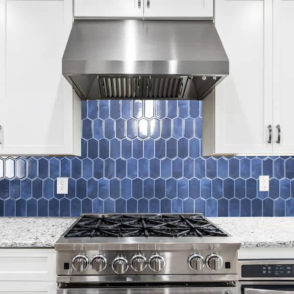 Dark Blue 12 in. x 12 in. Vinyl Peel and Stick Backsplash, Self-Adhesive Wall Tiles for Bathroom, Kitchen (10-Pack)