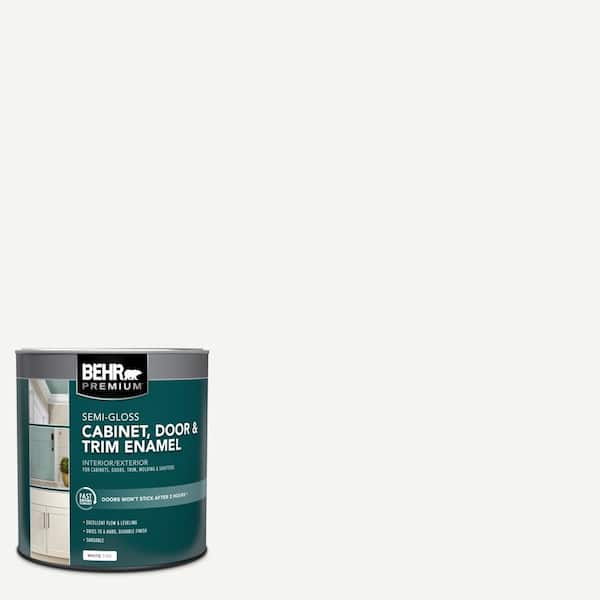 BEHR PREMIUM 1 qt. White Semi-Gloss Enamel Interior/Exterior Cabinet, Door  & Trim Paint 712004 - The Home Depot