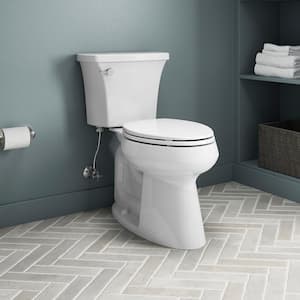 Highline 10 in. Rough-in Complete Solution 2-Piece 1.28 GPF Single Flush Elongated Toilet in White