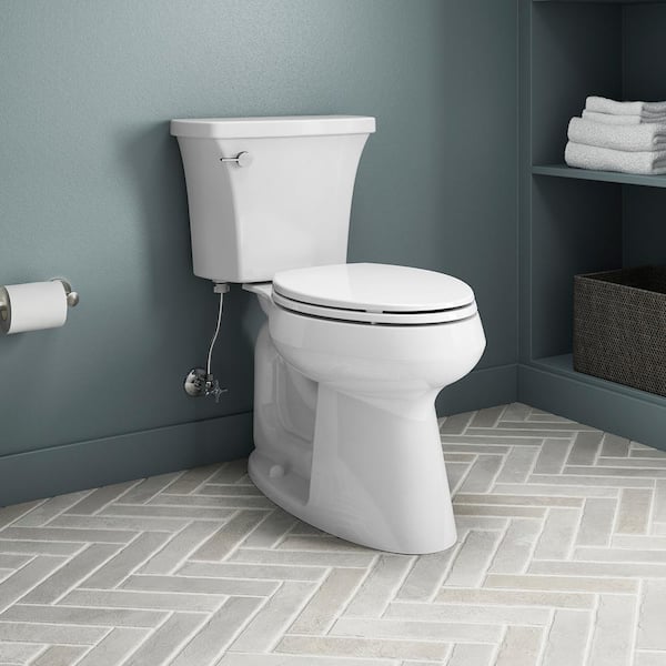 Highline Arc 10 in. Rough In 2-Piece 1.28 GFP Single Flush Elongated Chair Height Toilet in White with Soft Close Seat