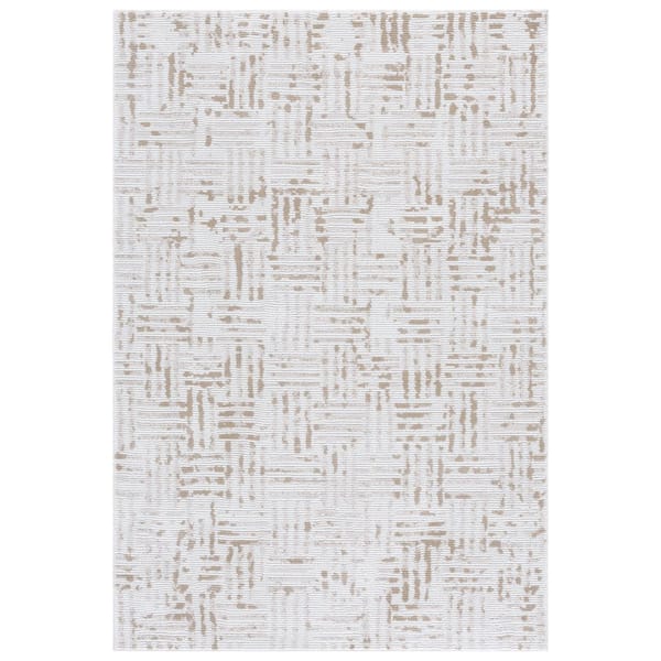 Slate 8 ft. x 10 ft. Ivory/Taupe Abstract Modern Area Rug