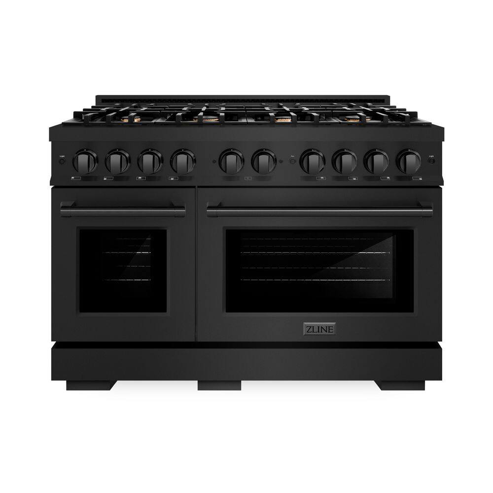 Select 48 in. 8-Burner Gas Range with Double Oven and Brass Burners in Black Stainless Steel price history on PriceWatchPro