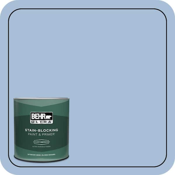 BEHR ULTRA 1 qt. #580D-4 Skysail Blue Extra Durable Semi-Gloss Enamel Interior Paint & Primer
