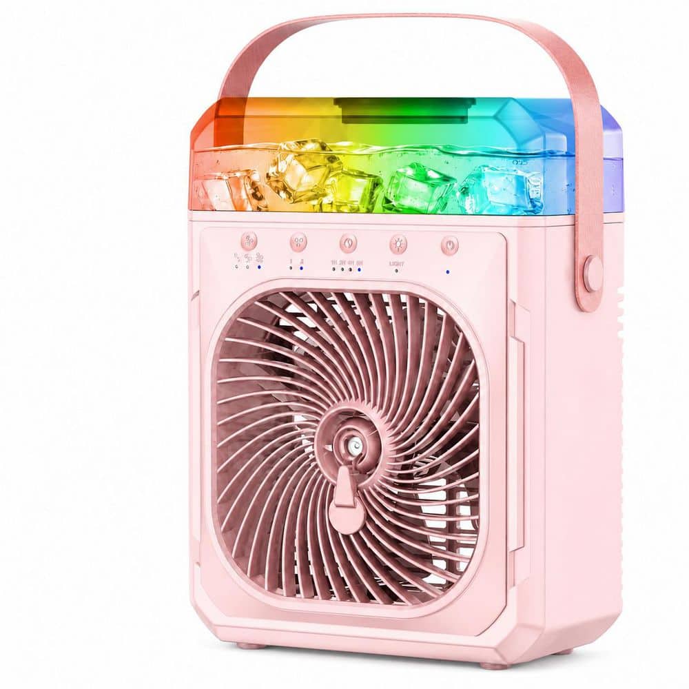 Pink Portable Misting Fan with Remote Control, 2 Spray Modes, Timer and Night Light price history on PriceWatchPro