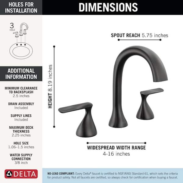 Delta Bonacci 8 in. Widespread Double Handle Bathroom Faucet in