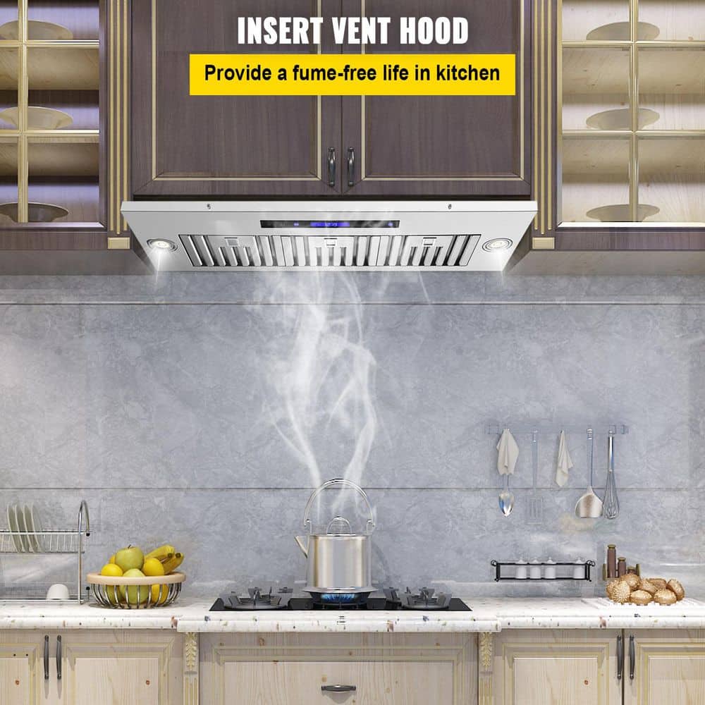 VEVOR 36" Stainless Steel Convertible Insert Range Hood with Charcoal Filter