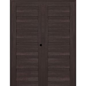 Louver 64 in. x 79.375 in. Left Active Veralinga Oak Wood Composite Double Prehung Interior Door