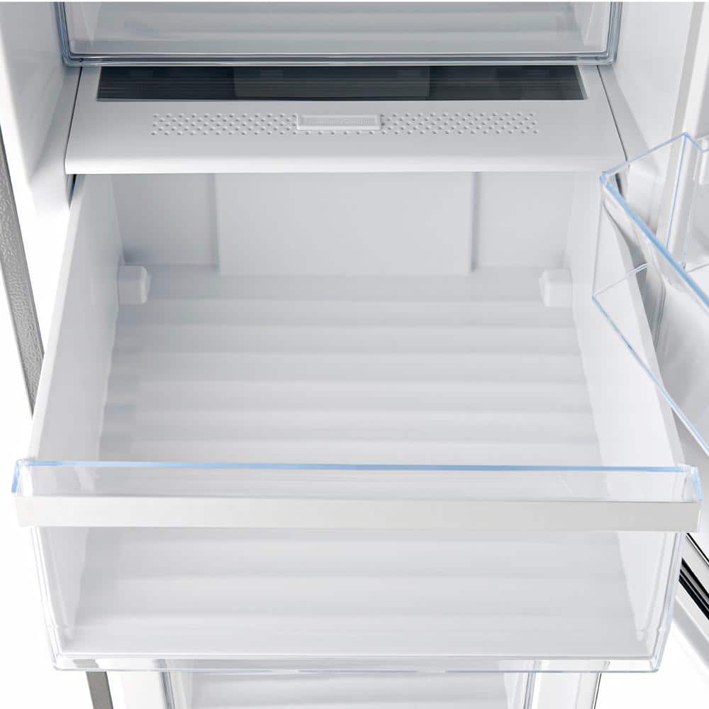Compact Stainless Steel Bottom Freezer Refrigerator with Smart Features