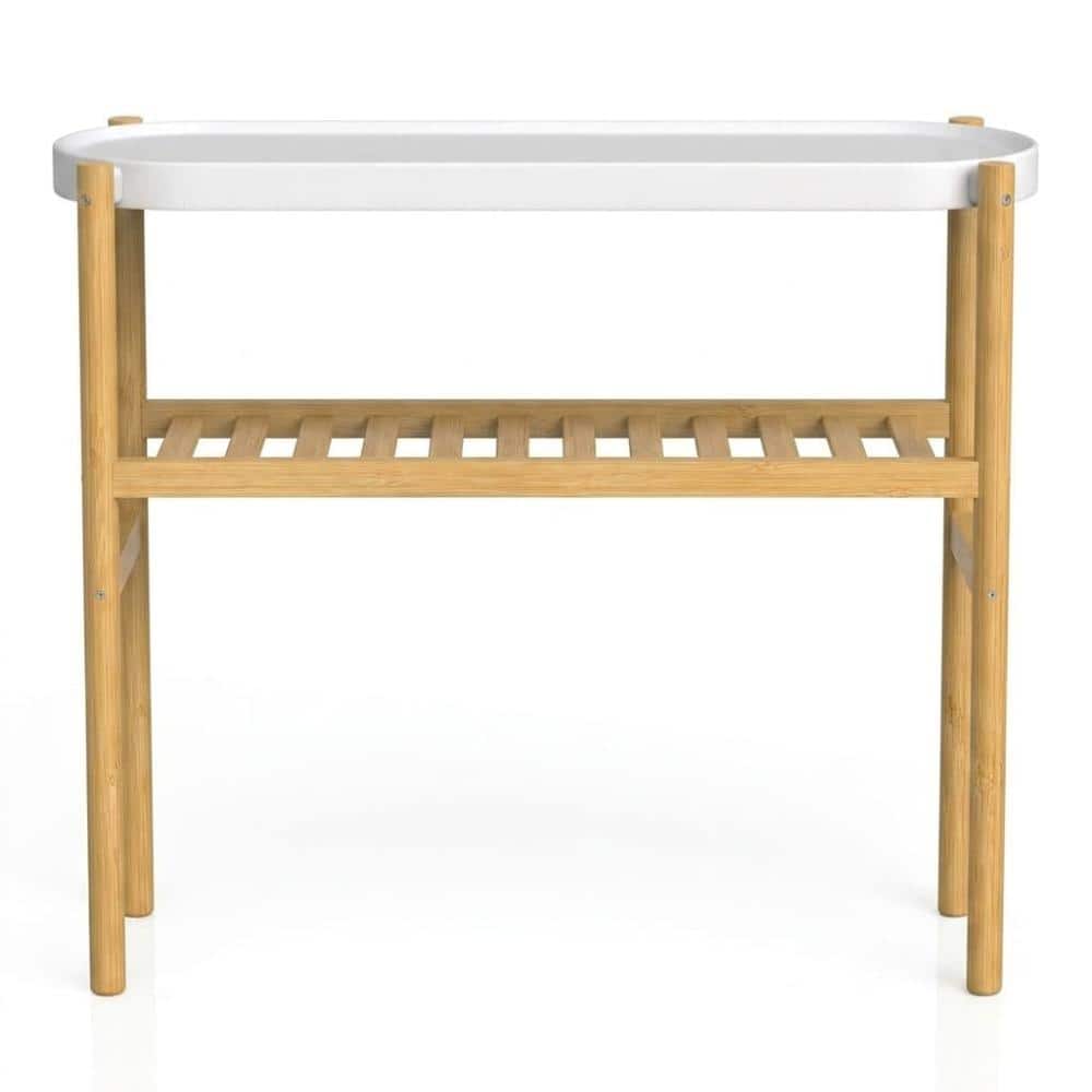 2‑Tier Bamboo Plant Stand, Tall Window Shelf for Multiple Indoor Plants price history on PriceWatchPro