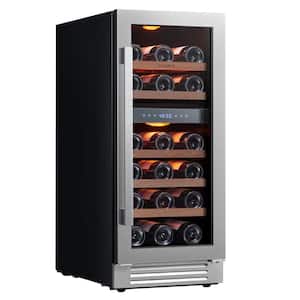 3.0 Cu.ft 15" Dual Zone 28-Bottles Built-In Wine Cooler Refrigerator Fast Cooling Compressor Fridge 5 Removable Shelves