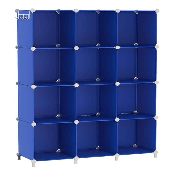 49.2 in. H x 35.5 in. W x 11.8 in. D Dark Blue 12- Cube Organizer