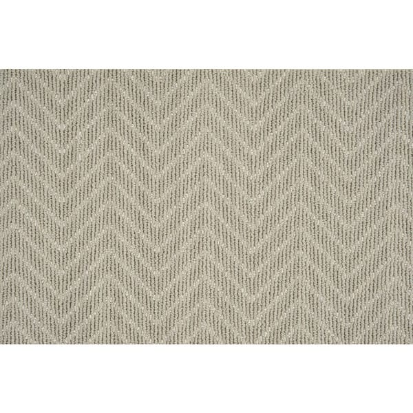 Natural Harmony Merino Herringbone Ash Custom Area Rug with Pad