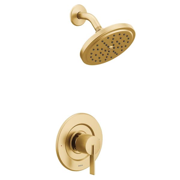 MOEN Cia Posi-Temp Rain Shower 1-Handle with Eco-Performance Shower Only Faucet Trim in Brushed Gold (Valve Sold Separately)