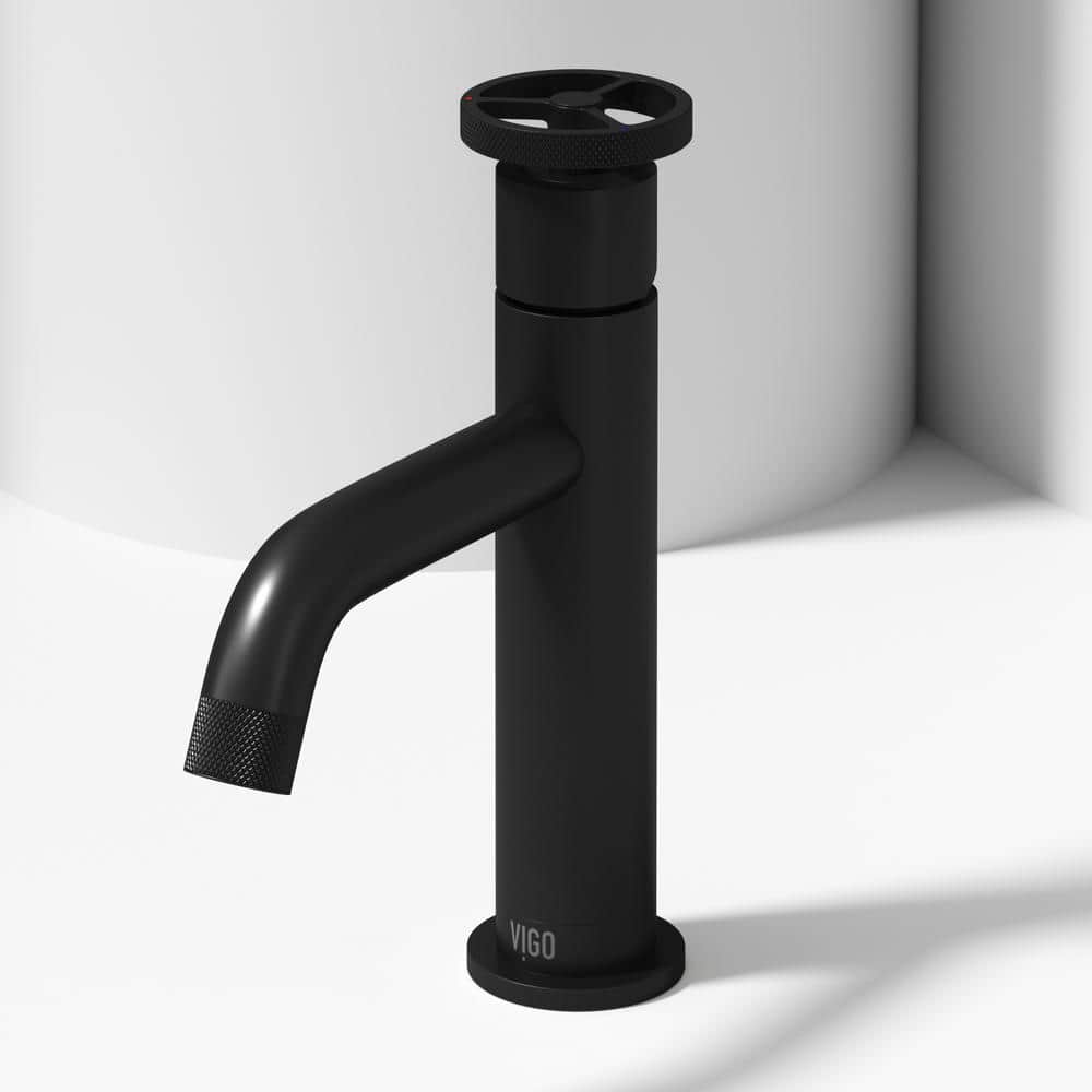 Matte Black Brass Single Handle Bathroom Faucet