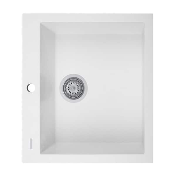 One Series 23 in. Drop-in Single Milk White Quartz Kitchen Sink
