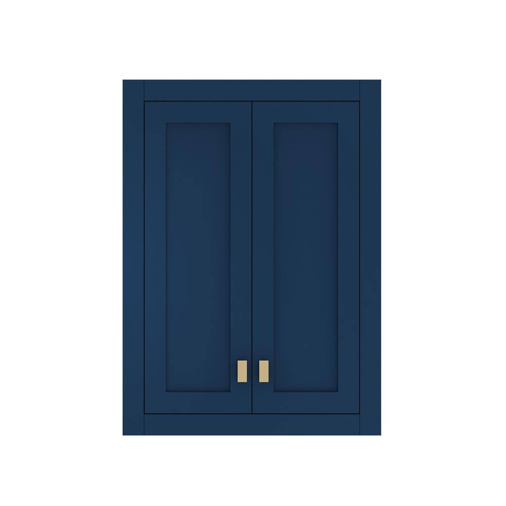Madison 33" Blue Solid Hardwood Medicine Cabinet with Chrome Hardware
