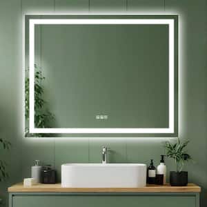 40 in. W x 32 in. H Rectangular Frameless Anti-Fog LED Wall Bathroom Vanity Mirror