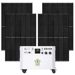 Powerhouse Gold Plus 7,200-Watt Electric Switch Solar Generator with (4) 410W Panels and Wheels