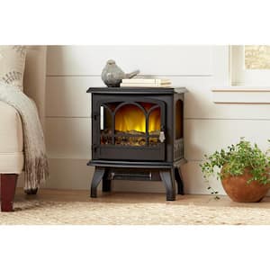 Kingham 400 sq. ft. Panoramic Infrared Electric Stove in Black with Electronic Thermostat
