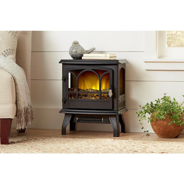 StyleWell Kingham 400 sq. ft. Panoramic Infrared Electric Stove in Black with Electronic Thermostat