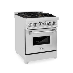 24" 2.8 cu. ft. Gas Range in Stainless Steel with Brass Burners